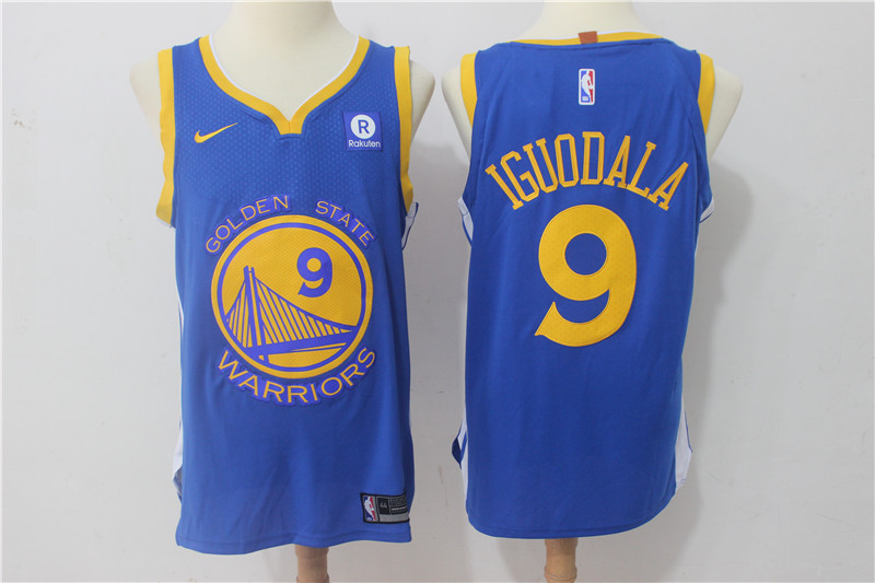 Men Golden State Warriors #9 Iguodala Blue Game Nike NBA Jerseys